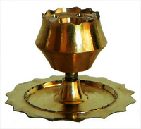 Metal Lotus Incense Sticks Holder - Brass, Diameter 8cm, Height 10cm, Color Gold | Elegant Design, Durable Metal, Easy Cleaning, Home Decor