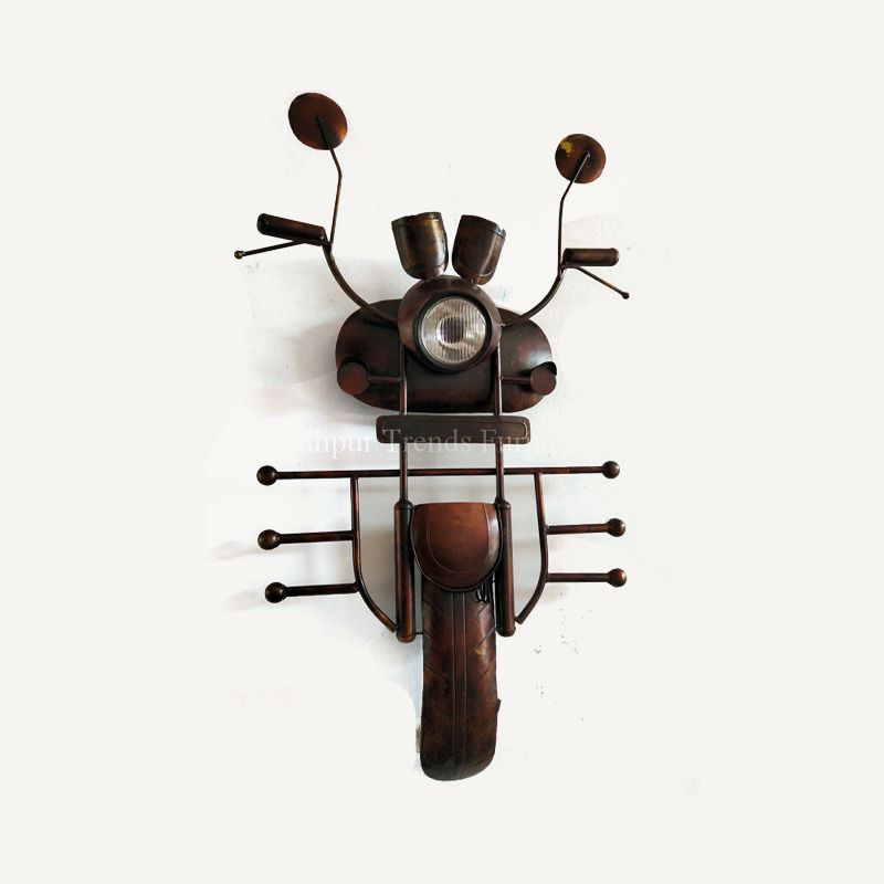 Wall Hanging Moter Cycle - Metal & Wood