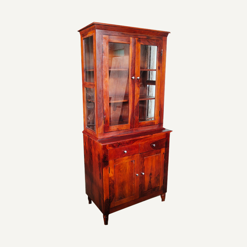 Wooden Cabinet - Mahogany Wood, 72x36x18 Inches | Polished Finish, 5 Shelves, 1 Drawer, Elegant Storage Solution