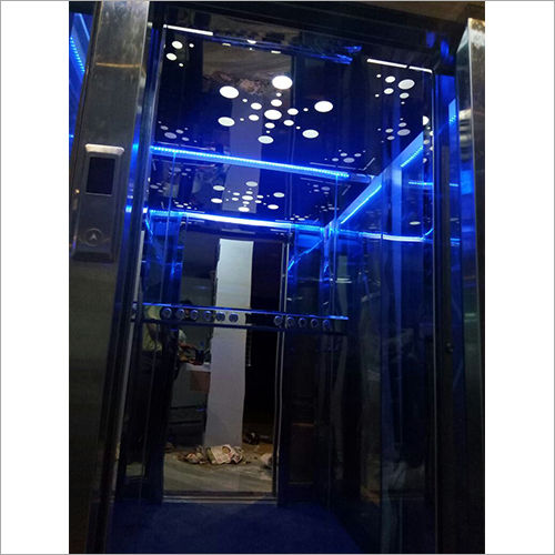 Stainless Steel Blue Theme Hotel Elevator