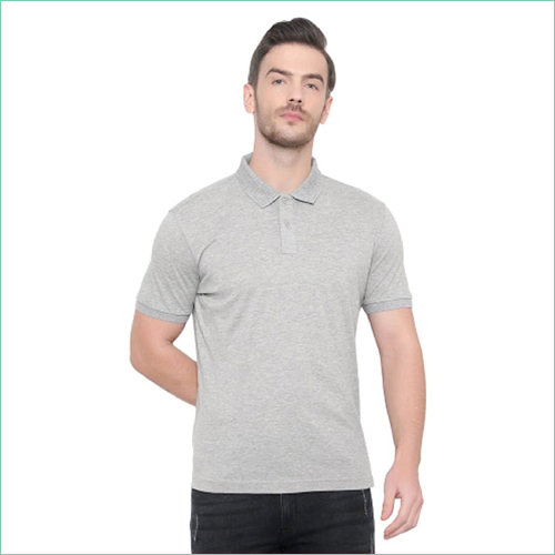 Mens Grey Collar T-Shirt
