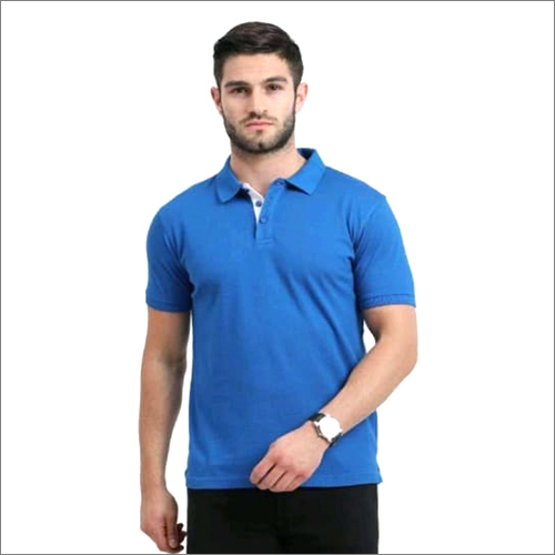 Royal Blue Mens Collar T-Shirt Age Group: Adult