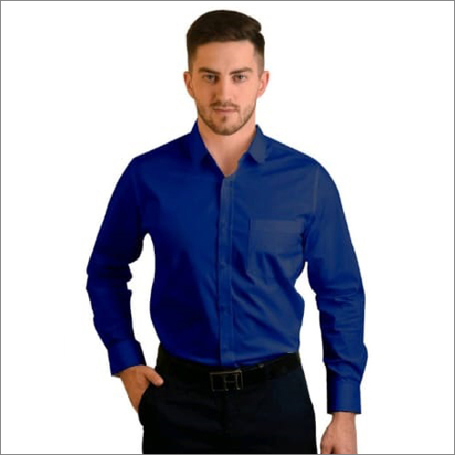 Royal Blue Mens Cotton Shirt
