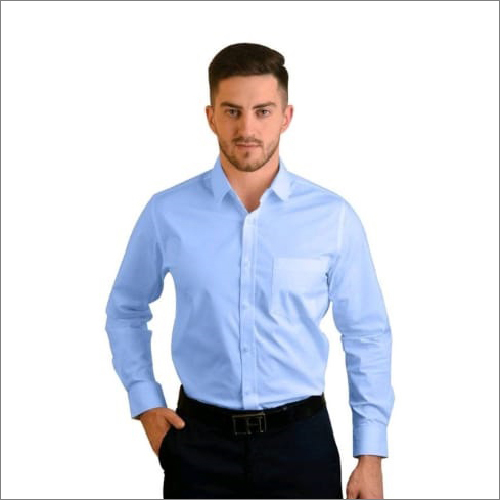 Sky Blue Mens Cotton Shirt