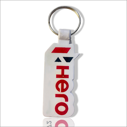 White Hero Bike Plastic Keychain