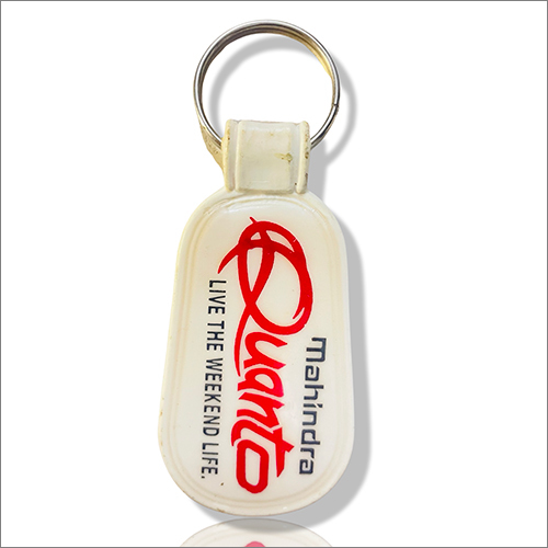 White Stylish Plastic Keychain