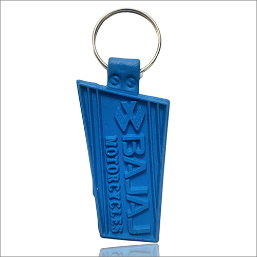 Blue Bajaj Moulding Rubber Keychain