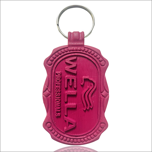 Steel Pink Rubber Keychain