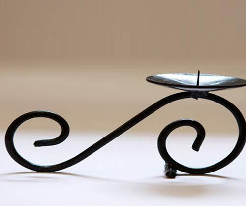Metal Black Candle Stand Square Shape