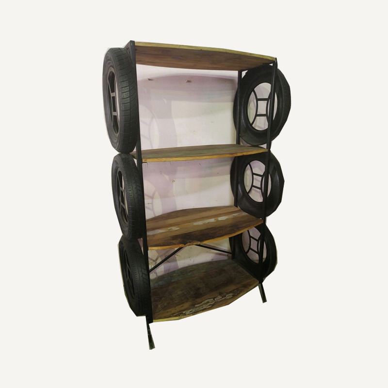 Industrial Book Shelf - Wood & Metal, 70x30x150 cm, Brown | Durable Design, Industrial Look, Space Saving, Easy Assembly, Versatile Storage