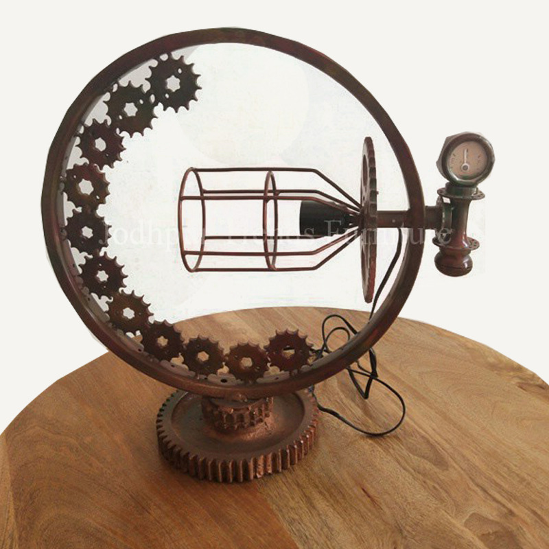 Industrial Lamp - Metal & Glass, 300x300 mm, E27 Bulb | Rustic Design, Steampunk Theme, Ambient Lighting