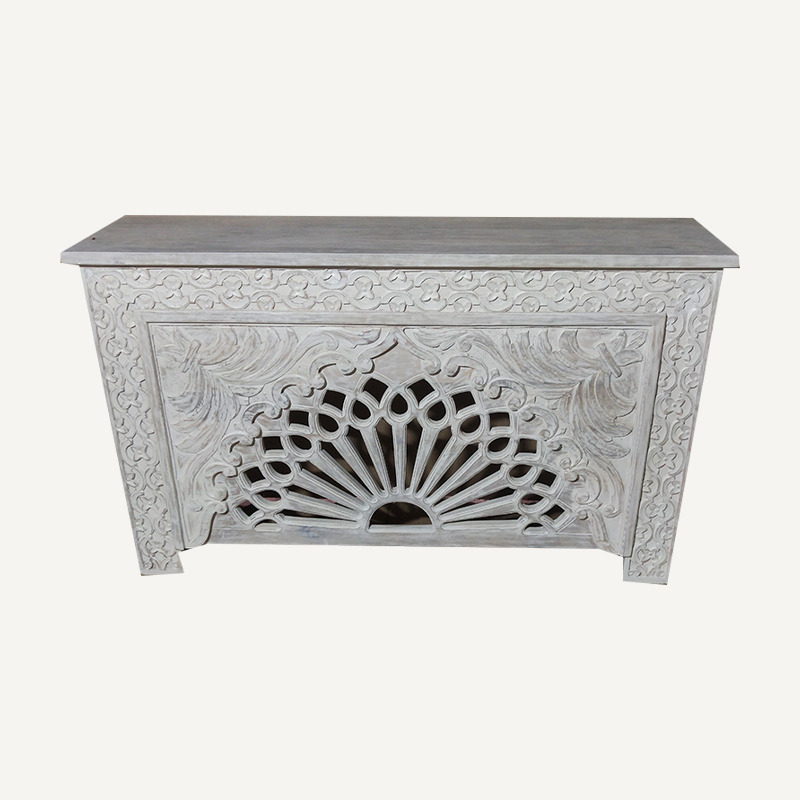 Wooden Carving Console Table - Solid Wood, Handcrafted | Decorative, Elegant Design