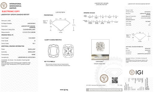 Oval 1ct D VS1 HPHT Certified Lab Grown Diamond 515210814 C1648