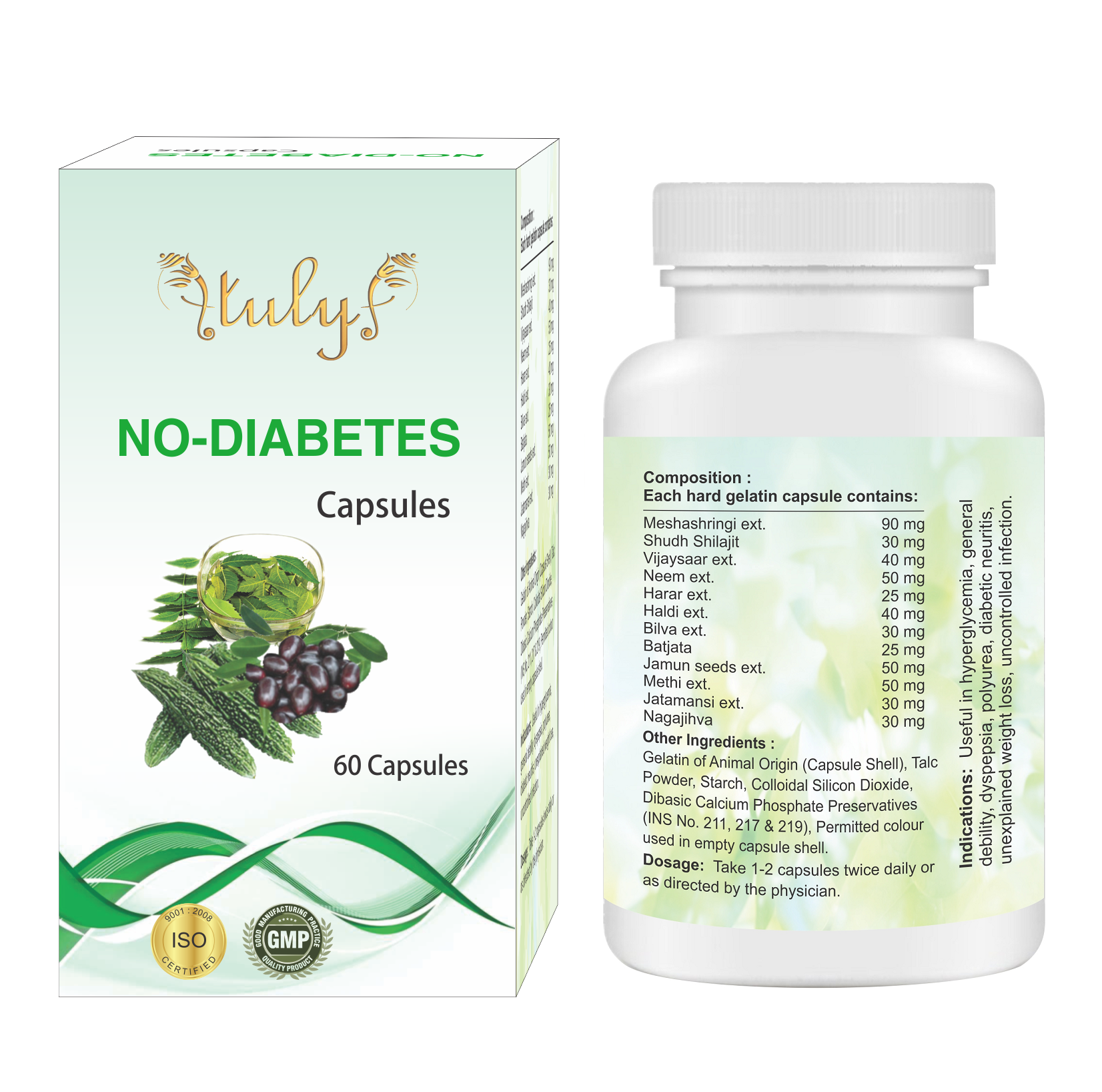 No Diabetes Capsules Useful in General Debility Weight Loss Maintain Sugar Level Stimulates Pancreas Beta Cells
