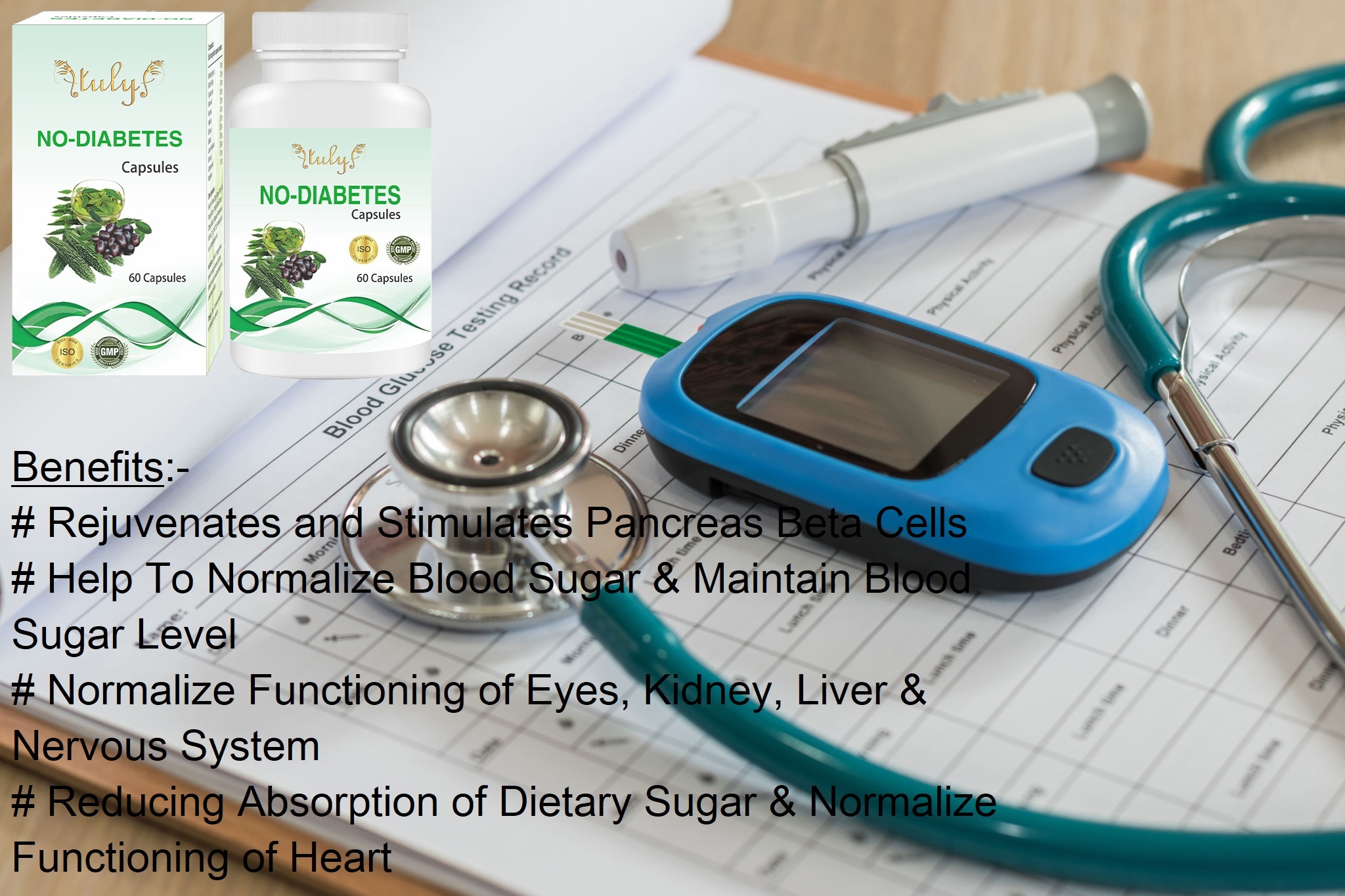 No Diabetes Capsules Useful in General Debility Weight Loss Maintain Sugar Level Stimulates Pancreas Beta Cells