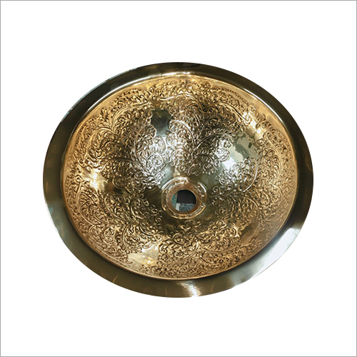 Antique Wash Basin - Heavy Copper Metal , Round Polished Surface for Timeless Luxury