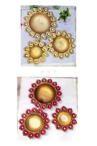 Traditional Iron Beautiful Handcrafted Diya Urli Bowl for Home Office and Table Decor