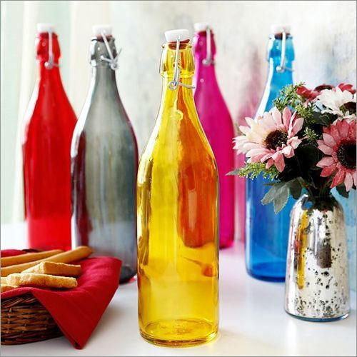 Colored Glass Bottles Size: 1 Ltr