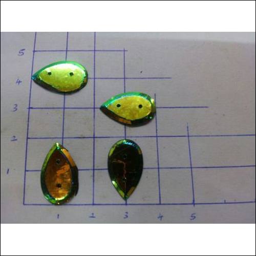 Badam Sitara Tikli, Almond Shaped Sequins - Color: Green