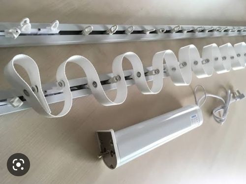 White Aluminium Alloy Ripple Fold Curtain Track