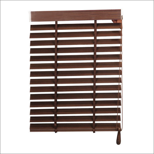 Brown Wood Venetian Blind With Chain