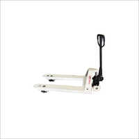 Mild Steel Hand Pallet Truck - 550x1220mm Size, White & Yellow Color | 2000kg Load Capacity, 250mm Max Lift Height, 71kg Weight