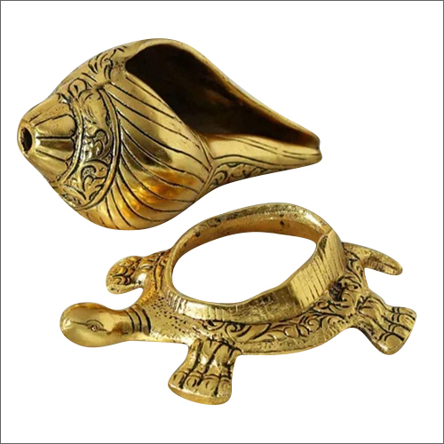 Gold Plated Shankh With Turtle