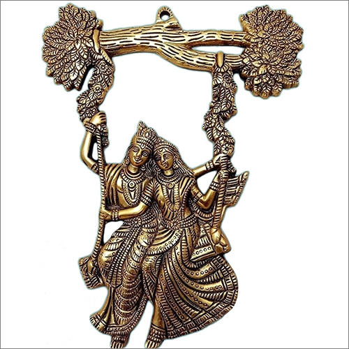 Gold Plated Radha Krishna Swing