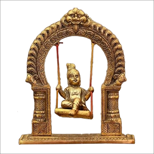 Gold Plated Laddu Gopal Swing