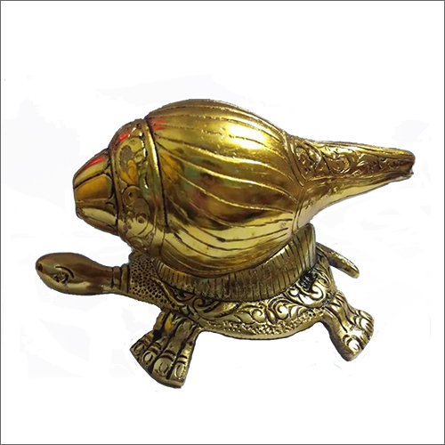Gold Plated Tortoise With Shankh