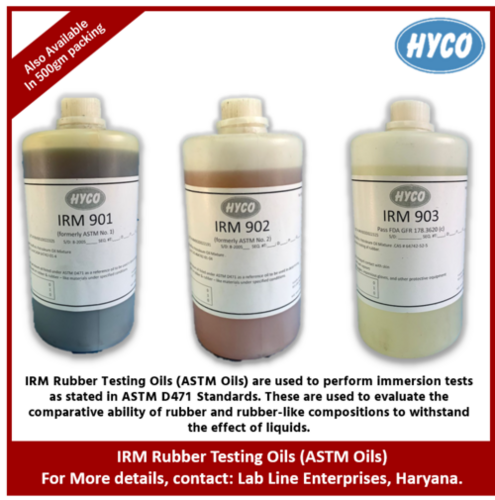 IRM Rubber testing Oils ASTM Oil D471 By LAB-LINE ENTERPRISES