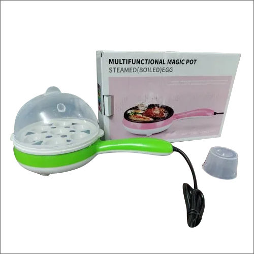 Green-Transparent 2 In 1 Electric Egg Boiling Steamer