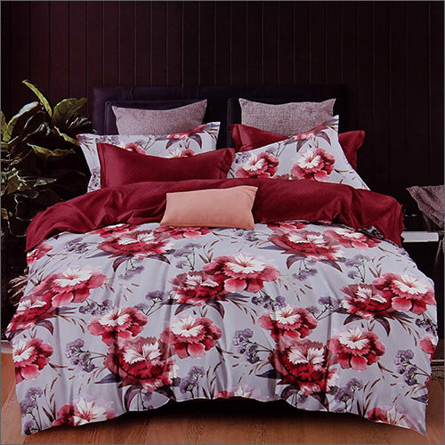 230 x 230 cm Floral Print Heavy Glace Cotton Bed Sheet