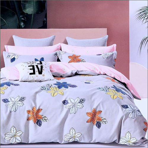 230 x 255cm Floral Print Heavy Glace Cotton Bed Sheet