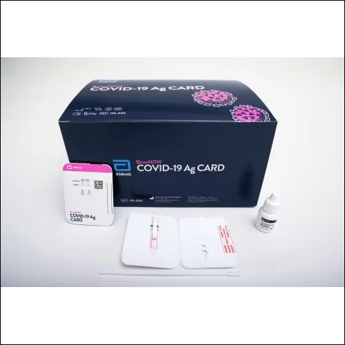 Abbott BinaxNOW Covid-19 Rapid Antigen Card Test Kit