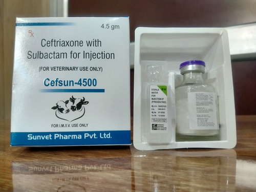 Ceftriaxone Sulbactam 4500 mg veterinary injection in PCD franchise