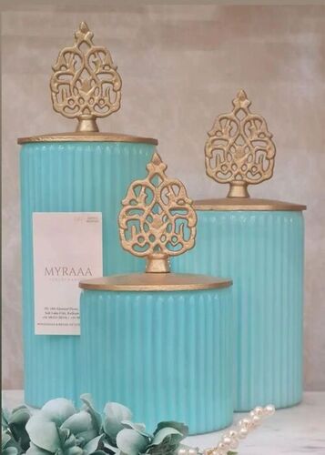 Metal Gifting Jar Set Of 3 Round Shape High Quality