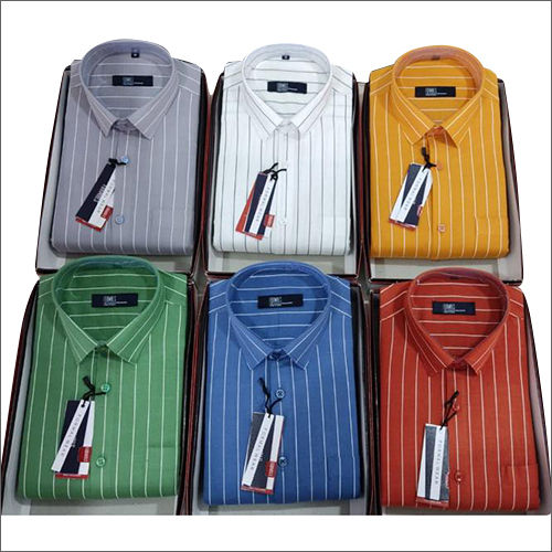 Washable Mens Formal Cotton Striped Shirt