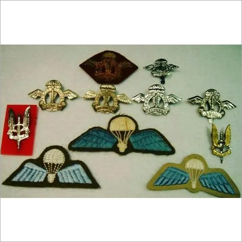 Brass And Cotton Uniform Badge PERA Military Cap Embroidery Badges