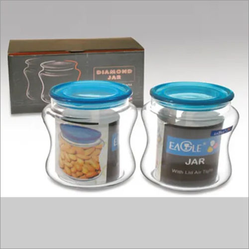 Transparent 2 Pcs Diamond Jar