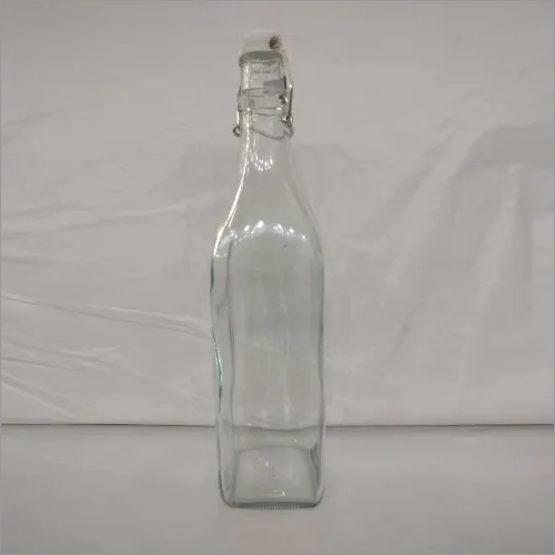 1000ml Square Swing Top Cork Glass Water Bottle