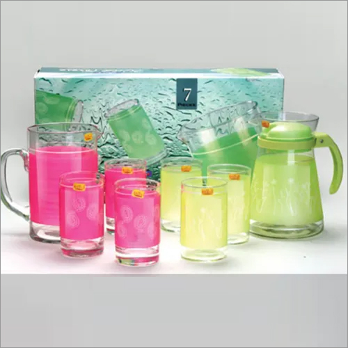 6 Pc Lemon Set Screen Print Glass