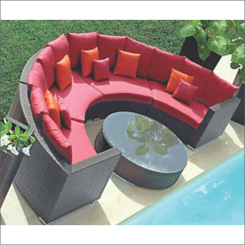 Luxury Circular Moon Wicker Sofa Set