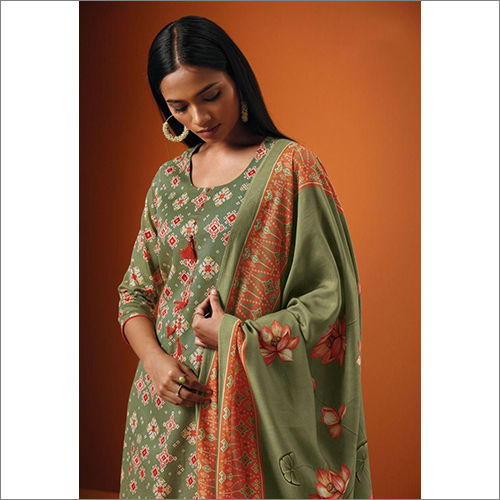 Indian Silk Green Designer Salwar Suit