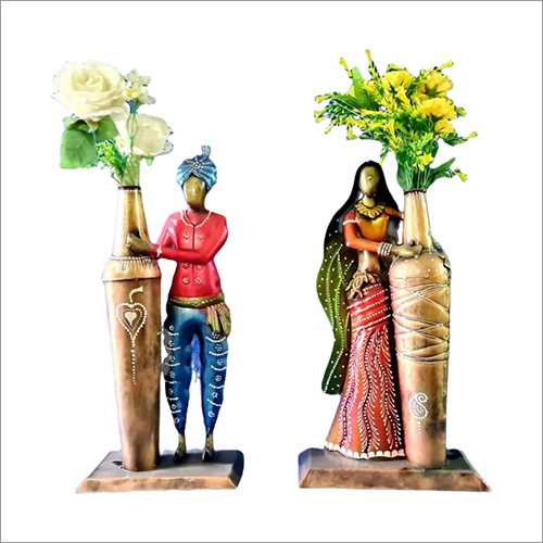 32 Inch Village Couple Flower Vase By BHAAVYA DECORE