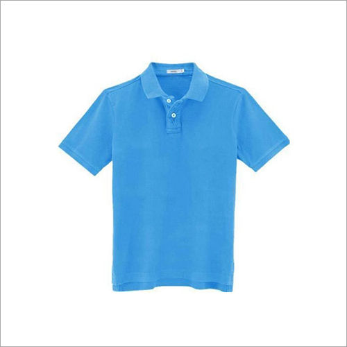 Sky Blue Men Casual Wear T Shirt