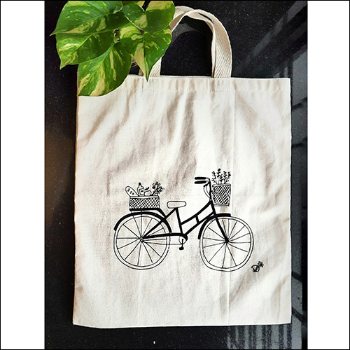 Cycle Print Cotton Bag