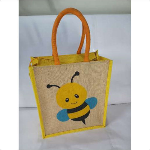 Honey Bee Print Jute Bag