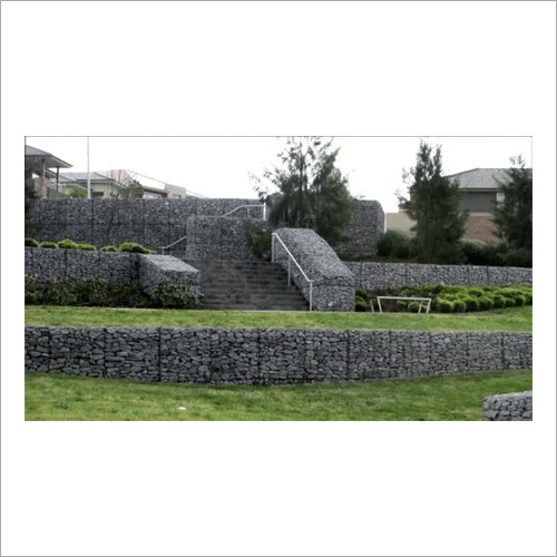 Silver Stainless Steel Pvc Gabion Wall Net