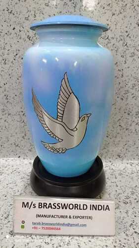 Funeral Urns for Human Ashes Adult Large White Handcrafted Metal Aluminum Urn with Engraving Velvet Bag Included